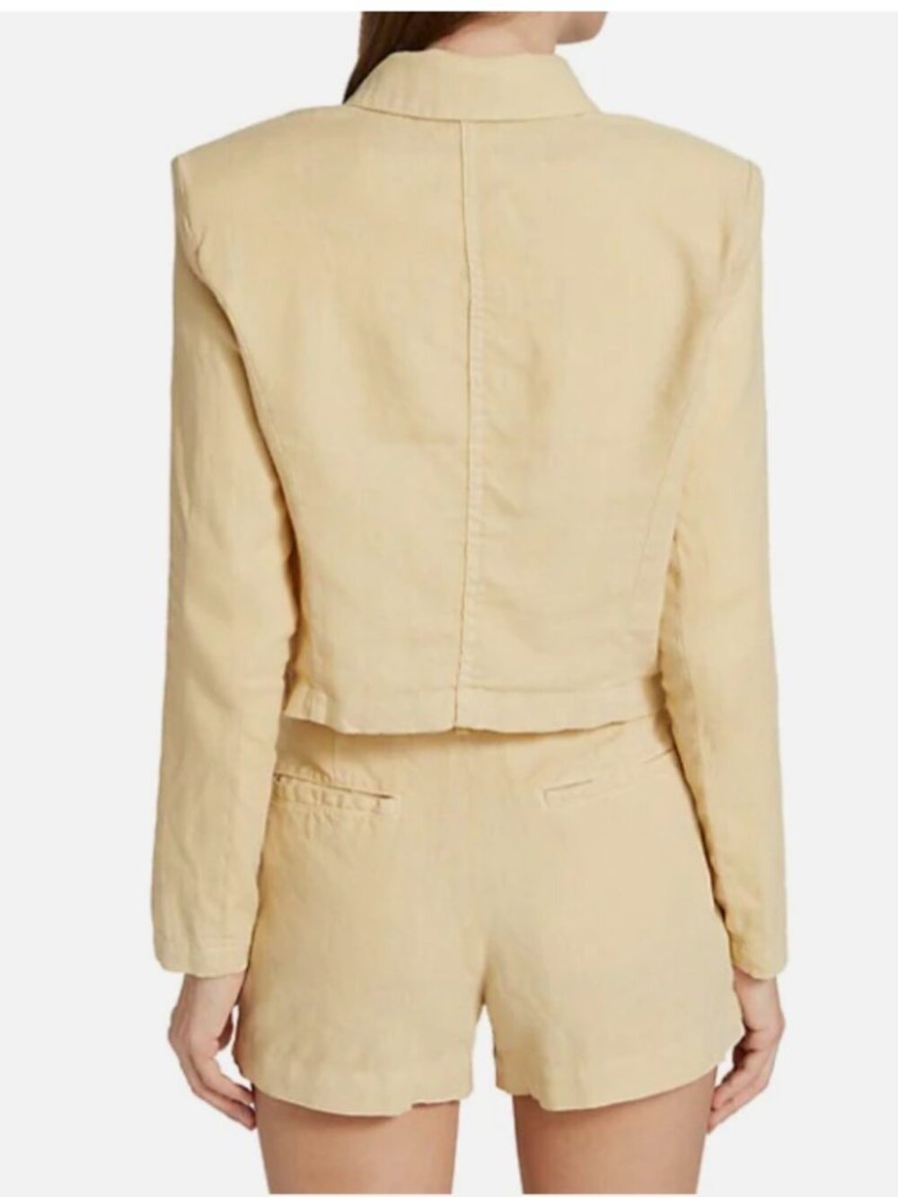 L’agance linen cropped military jacket